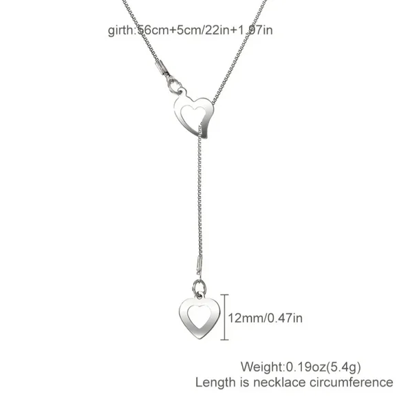 🏷SALE. Y Shape heart shape pendant necklace. Dainty clavicle chain.  NWT. - Picture 5 of 6